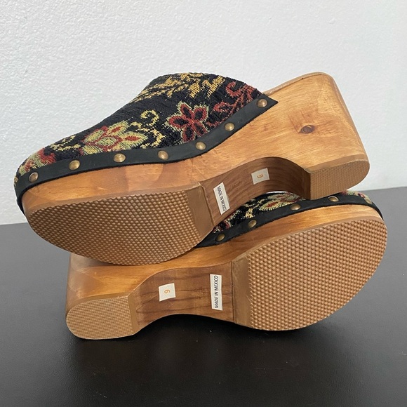 Sundance Cordani Zorba Tapestry Clogs Shoes Cyrilla Five Worlds 70s Retro New - Picture 13 of 15